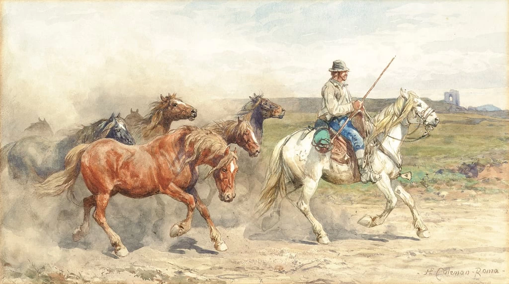 Cavalcando nella campagna romana